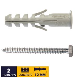 Tarugo Nylon SA12 + Tirafondo 5/16 x 2 1/2" 2 un