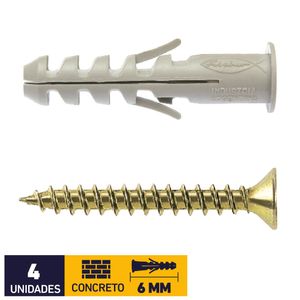 Tarugo Nylon SA6 + Tornillo 4,5 x 35 mm 4 un