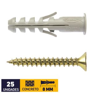 Tarugo Nylon SA8 + Tornillo 5 x 45 mm 25 un