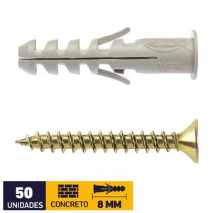 Tarugo Nylon SA8 + Tornillo 5 x 45 mm 50 un