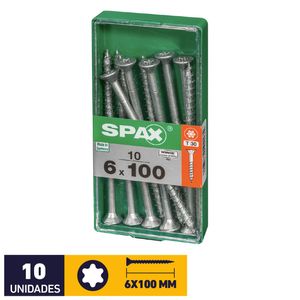 Tornillo Spax Plana Tx Wirox #6 x 100 mm 10 un