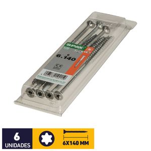 Tornillo Spax Plana Tx Wirox #6 x 140 mm 6 un