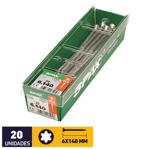 Tornillo Spax Plana Tx Wirox #6 x 140 mm 20 un