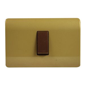Placa Armada Interruptor 9/12 Simple 16 A Génesis Dorado