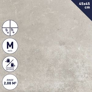 Cerámica Piso 45 x 45 cm 2,08 m2 Cemento G8 Plata