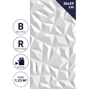Cerámica Muro 30 x 59 cm 1,23 m2 Paris White RT
