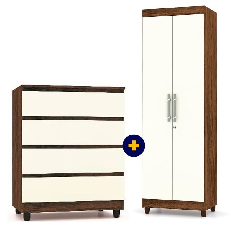 Pack-Closet-2-Puertas-Comoda-Rio-4-Cajones-Tabaco-Crema-PK065_1