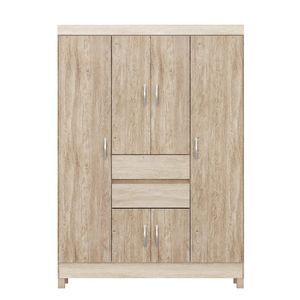 Closet 4 Puertas 2 Cajones 1 zapatera 128 X 47 X 181 Cm Nogal/Vainilla