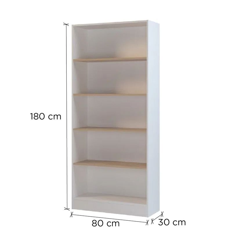 Estante-Bill-5-Repisas-80X30X180Cm-Roble-Blanco-231404_2