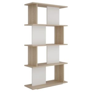 Estante 4 Repisas 90 X 30 X 160 Cm Roble/Blanco