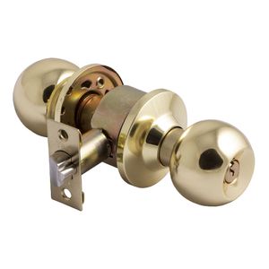 Cerradura Cilíndrica Pomo Dormitorio/Oficina Ball Bronce Pulido Brillante