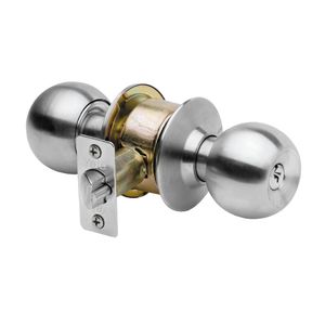 Cerradura Cilíndrica Pomo Acceso Ball Acero Inoxidable Brillante