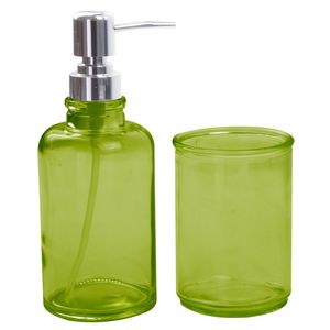 Set De Baño Vidrio 2 pz Verde