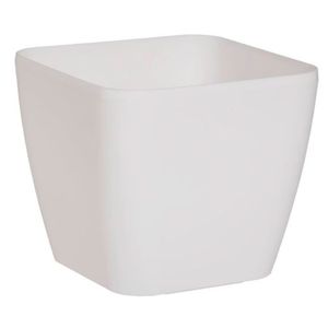 Macetero Cuadrado Con Ruedas 30 cm Blanco