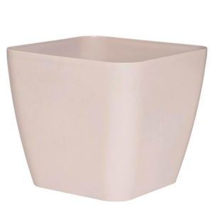 Macetero Cuadrado Con Ruedas 30 cm Beige