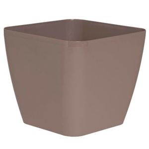 Macetero Cuadrado Con Ruedas 30 cm Café