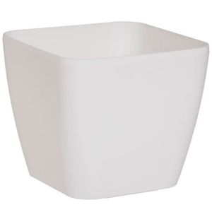 Macetero Cuadrado Con Ruedas 40 cm Blanco