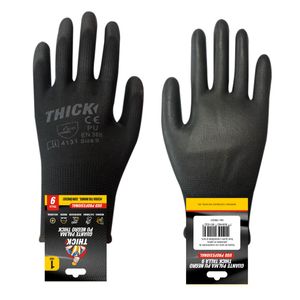 Guante Palma Reforzado Poliuretano Talla 8 Negro