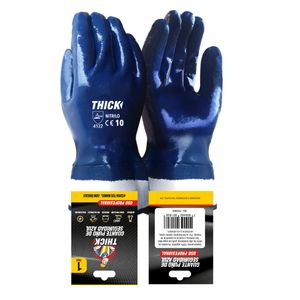 Guante Nitrilo Puño Seguridad Talla 10 Azul