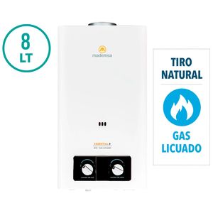 Calefont Eco Essential 8 L Gas Licuado Tiro Natural