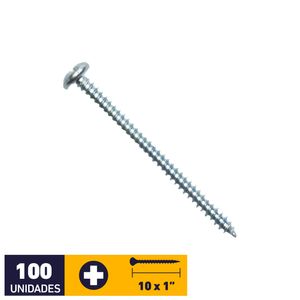 Tornillo Roscalata Zincado #10 X 1" 100 un