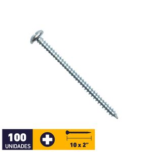 Tornillo Roscalata Zincado #10 X 2" 100 un