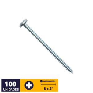 Tornillo Roscalata Zincado #8 X 2" 100 un