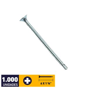 Tornillo Volcanita Metal Pb Zincado #6 X 1 5/8" 1000 un