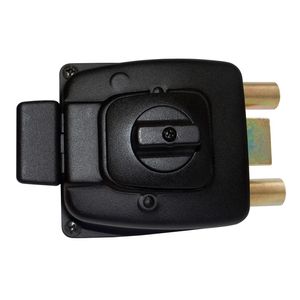 Cerradura De Sobreponer Con Pestillo Interior Negra