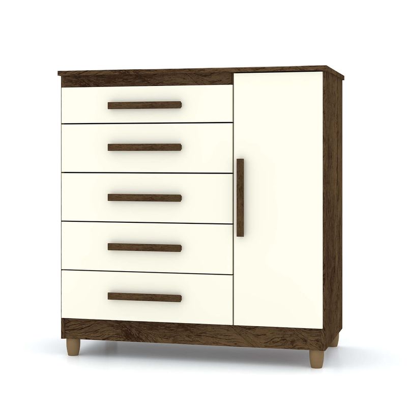 Comoda-1-Puerta-Con-5-Cajones-91-x-45x-97-cm-Tabaco-Crema-248982_1