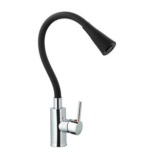 Monomando Lavaplatos Oregon Flex Duo Caño Negro