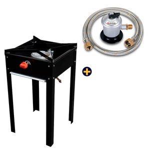 Anafe Industrial 1 Quemador + Kit Regulador Gas y Flexible