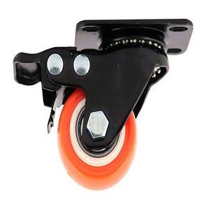Rueda Pu Con Freno 40 Mm 50 Kg Orange
