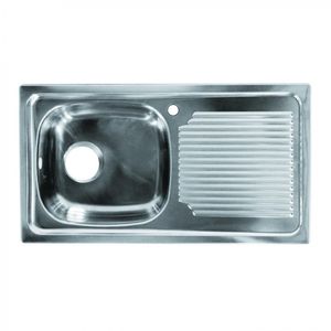 Lavaplatos Empotrado Derecho 44 x 80 cm Acero Inoxidable 1 Escurridor 1 Cubeta