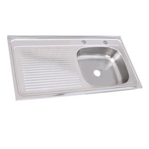 Lavaplatos Sobreponer Izquierdo 50 x 100 cm Acero Inoxidable 1 Escurridor 1 cubeta