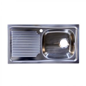 Lavaplatos Empotrado Izquierdo 44 x 80 cm Acero Inoxidable 1 Escurridor 1 Cubeta