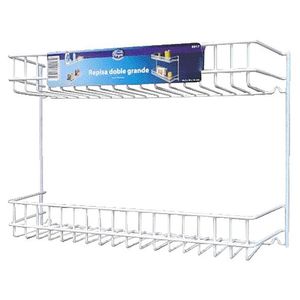 Repisa Doble Grande Plastificado Blanco