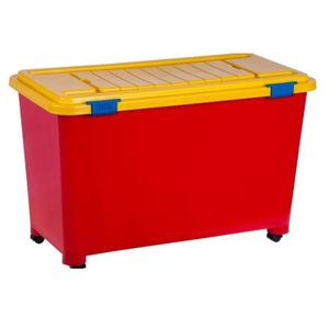 Baúl 100 L Con Ruedas 360 Grados rojo/amarillo