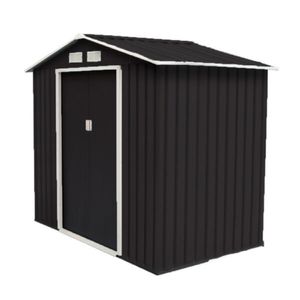 Bodega Jardín 186 x 196 x 132 cm Acero Galvanizado Negro