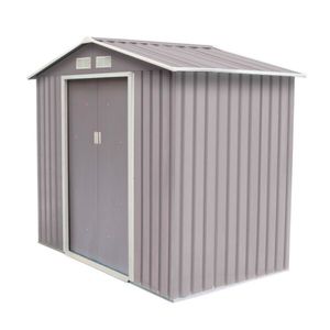 Bodega Jardín 186 x 196 x 132 cm Acero Galvanizado Gris