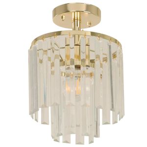 Lámpara De Techo Cristal Bronce Pulido 1 Luz E27 60 W