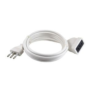 Alargador Simple 2 P + T 10 A 5 m Blanco