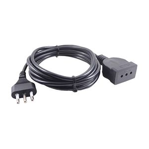 Alargador Simple 2 P + T 10 A 5 m Negro