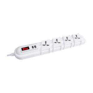 Alargador 4 Tomas 2 P + T 3 m Blanco con switch