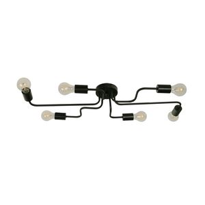 Lámpara De Techo Negra 6 Luces E27 60 W