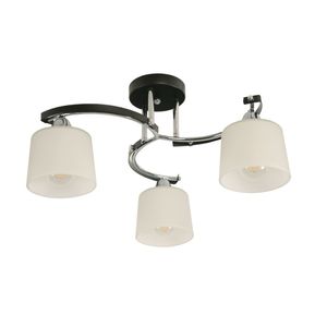 Lámpara De Techo Cromada/Negra 3 Luces E27 60 W