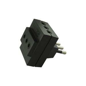 Adaptador Triple 2 P + T 10 A Negro