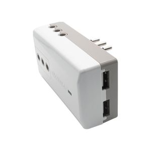 Adaptador Triple Plano 2 Usb 2 P + T 10 A Blanco/Gris