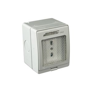 Casquete Toma corriente Simple Bipaso 10/16 A Hidrobox Gris