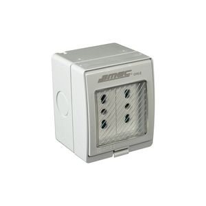 Casquete Toma corriente Doble Bipaso 10/16 A Hidrobox Gris